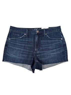 High-Rise Dark Blue Faded Denim Shorts Size 10